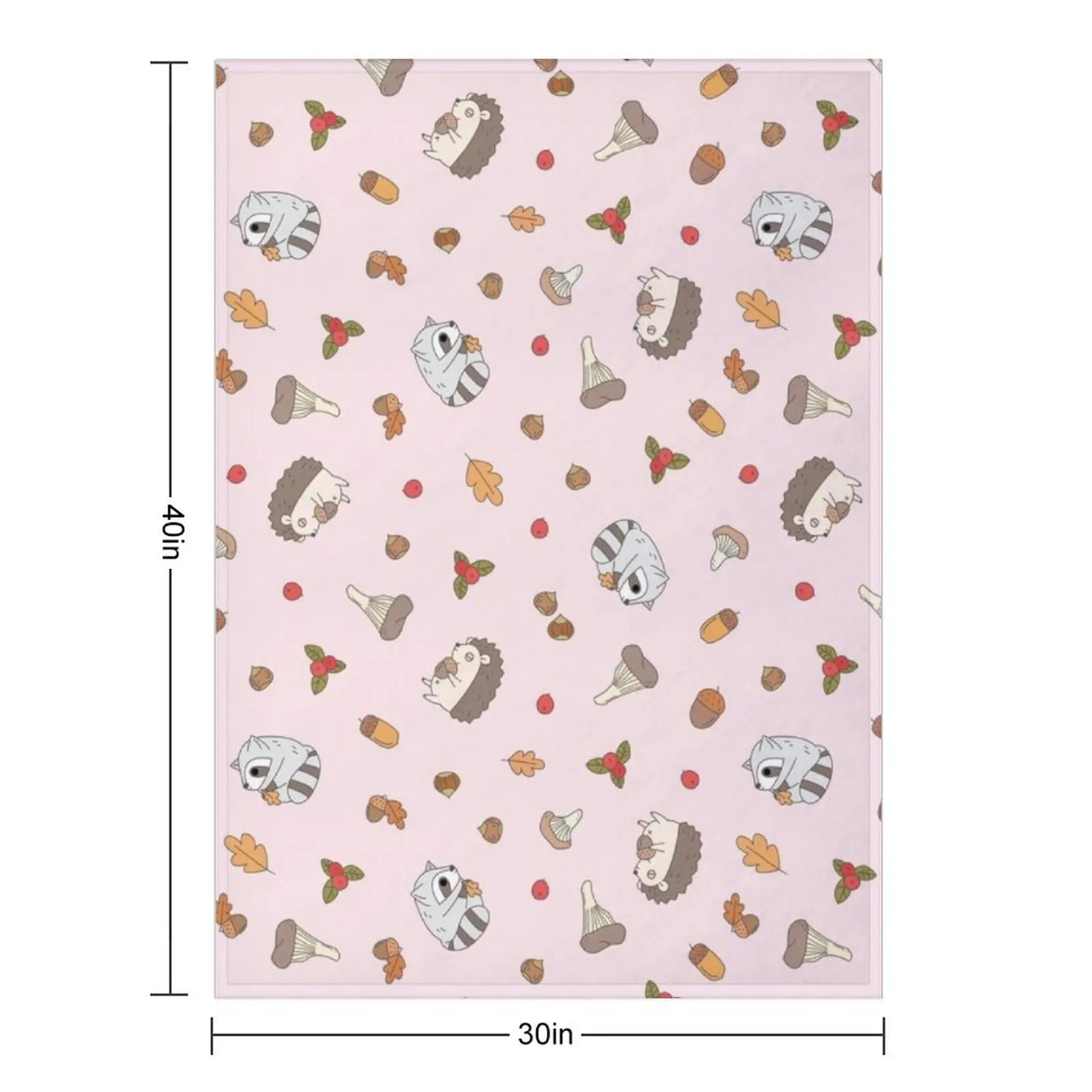 woodland animals pattern, hedgehog and raccoon pattern Throw Blanket Shaggy Soft Beds Bed Fashionable Blankets For Bed Blankets