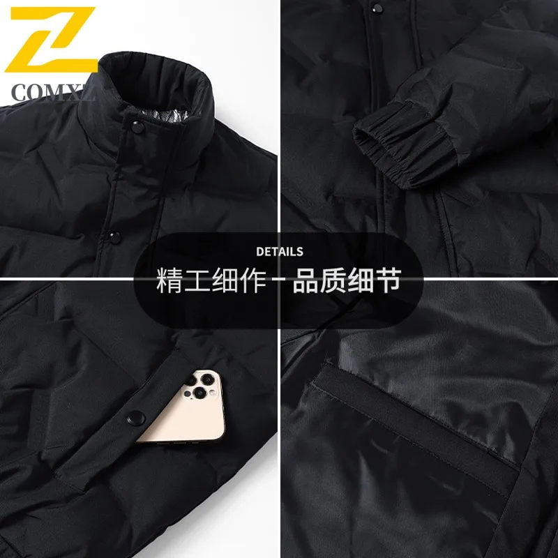 COMXZ Winter Jacket High Quality Windproof Business Commuting Puffer Jacket Ski Comfortable Stylish Padding Coat Men's Clothing