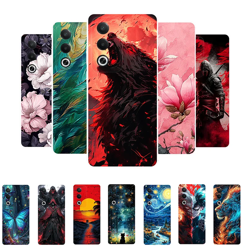 For OPPO A80 5G Case Flowers Wolf Soft Silicone Phone Cover for OPPO A80 A 80 CPH2639 Coque OPPOA80 Shockproof Fundas