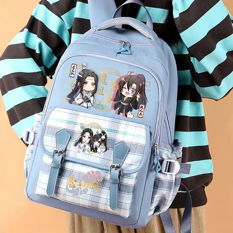 อะนิเมะเกมBreathableตาข่ายสีดําสีชมพูสีฟ้าGrandmaster Of DemonicการเพาะปลูกMo Dao Zu Shiโรงเรียนกระเป๋ากระเป๋าเป้สะพายหลังเด็กหญิง