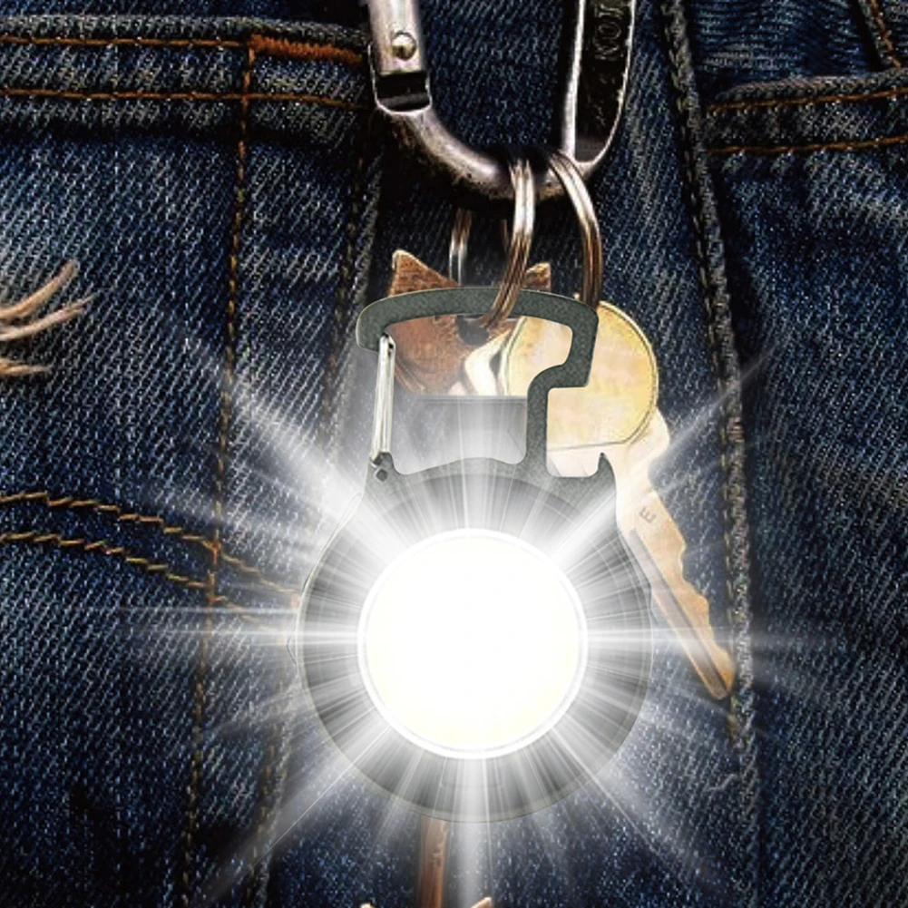 Powerful LED Keychain Light Type-C Charging Keyrings Light For Night Riding