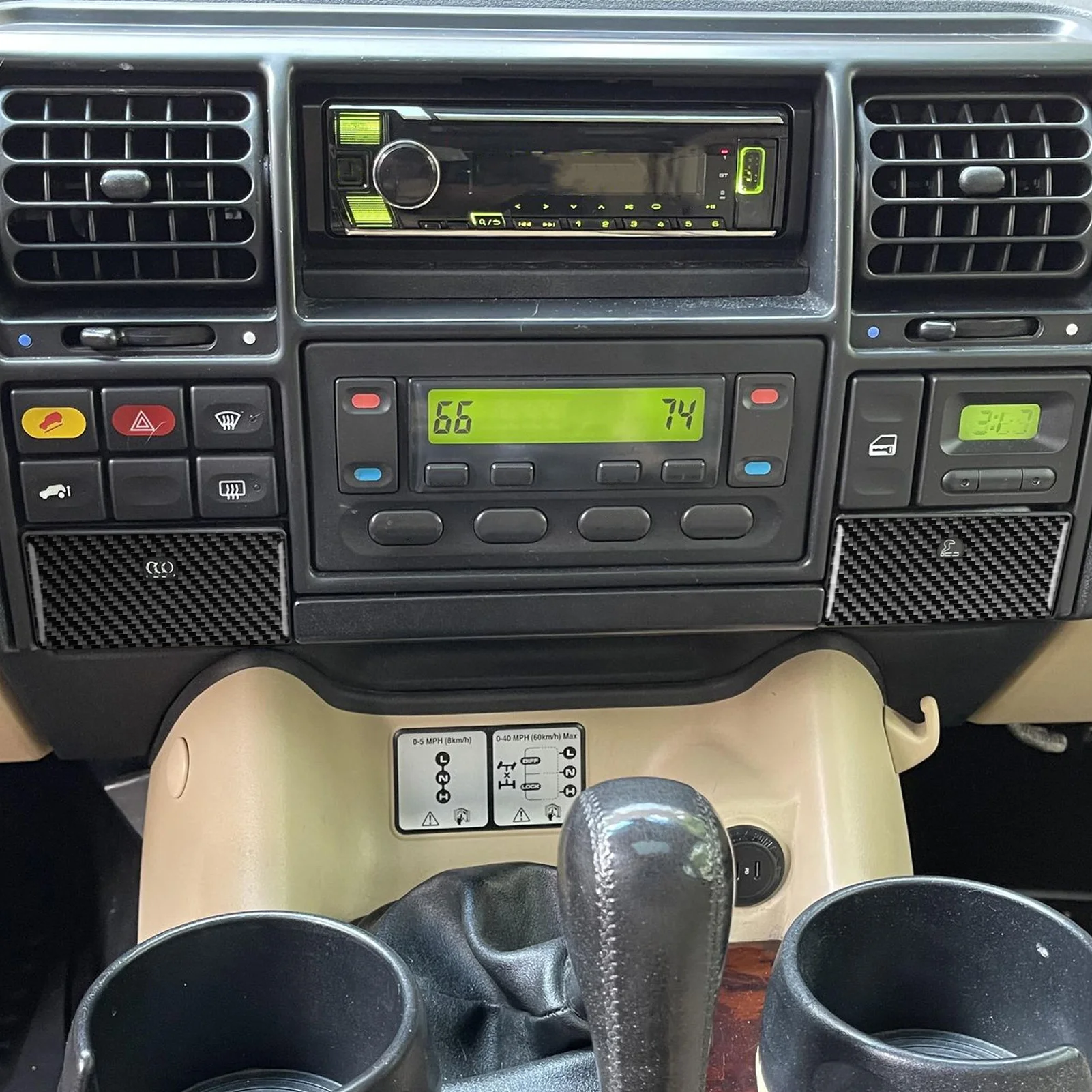 For Land Rover Discovery 1994 1995 1996 1997 1998 1999 2000 2001 2002 2003 2004 Real Carbon Fiber Ashtray Storage Trim Set