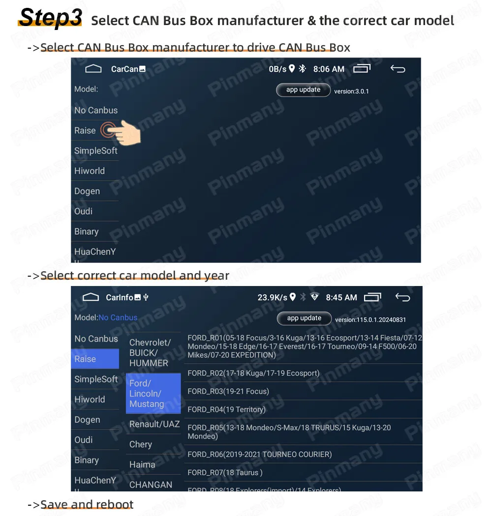 راديو السيارة CAN حافلة فك رفع G-RZ-FD60 لفورد تورنيو مونديو التركيز S-Max Ecosport فييستا حافة ايفرست كوغا توروس تيتورنياوم