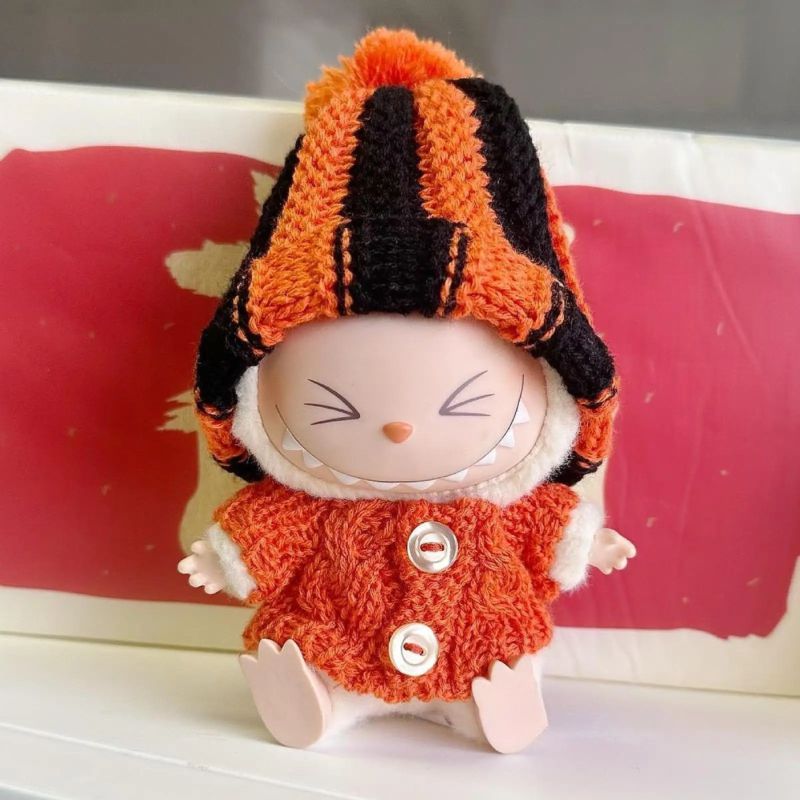 2 Pieces Doll Sweater and Hat Doll Clothes Suit Soft Autumn Winter Girls Gift Miniature for 15/17cm Pendant Doll Kids