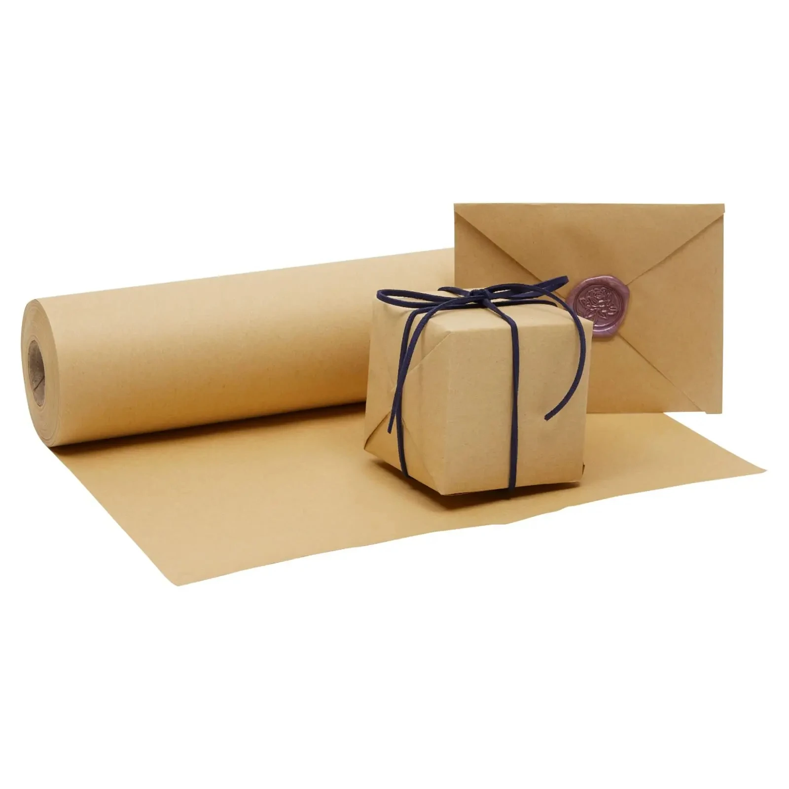 Rollo de papel Kraft de 30cm/50cm de ancho, papel adhesivo de arte marrón liso para envolver regalos, embalaje, manualidades DIY, tablón de anuncios, caballete