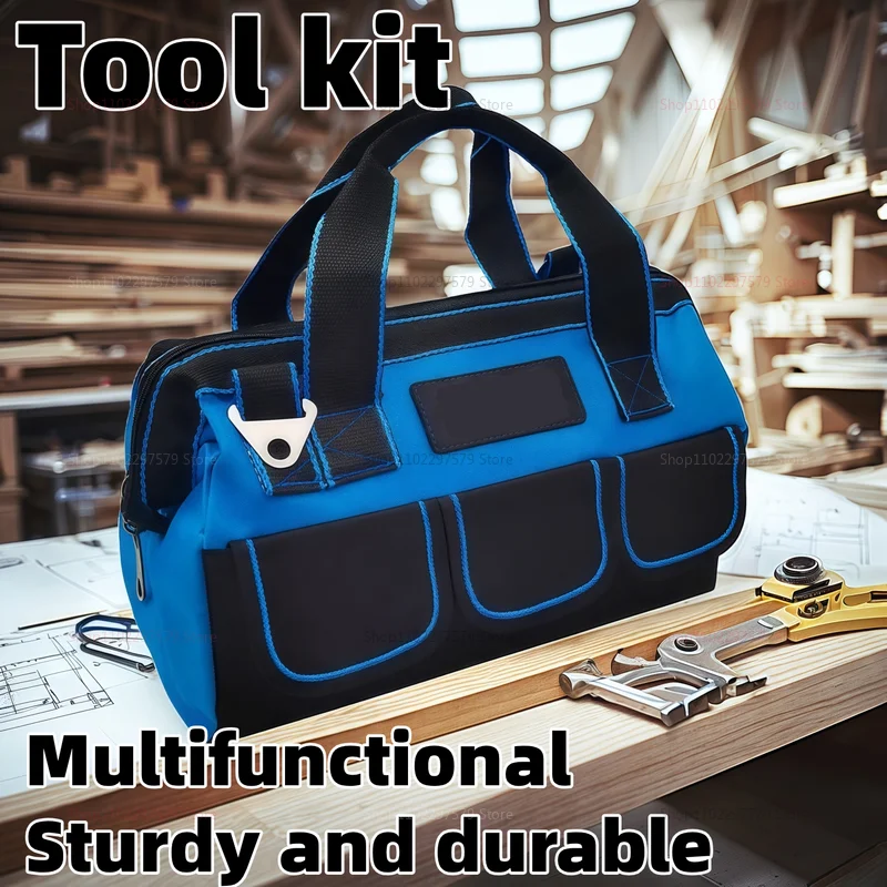 

Сверхмощная водонепроницаемая сумка для инструментов Большая вместительная сумка для хранения электрика с несколькими карманами и износостойким дизайном