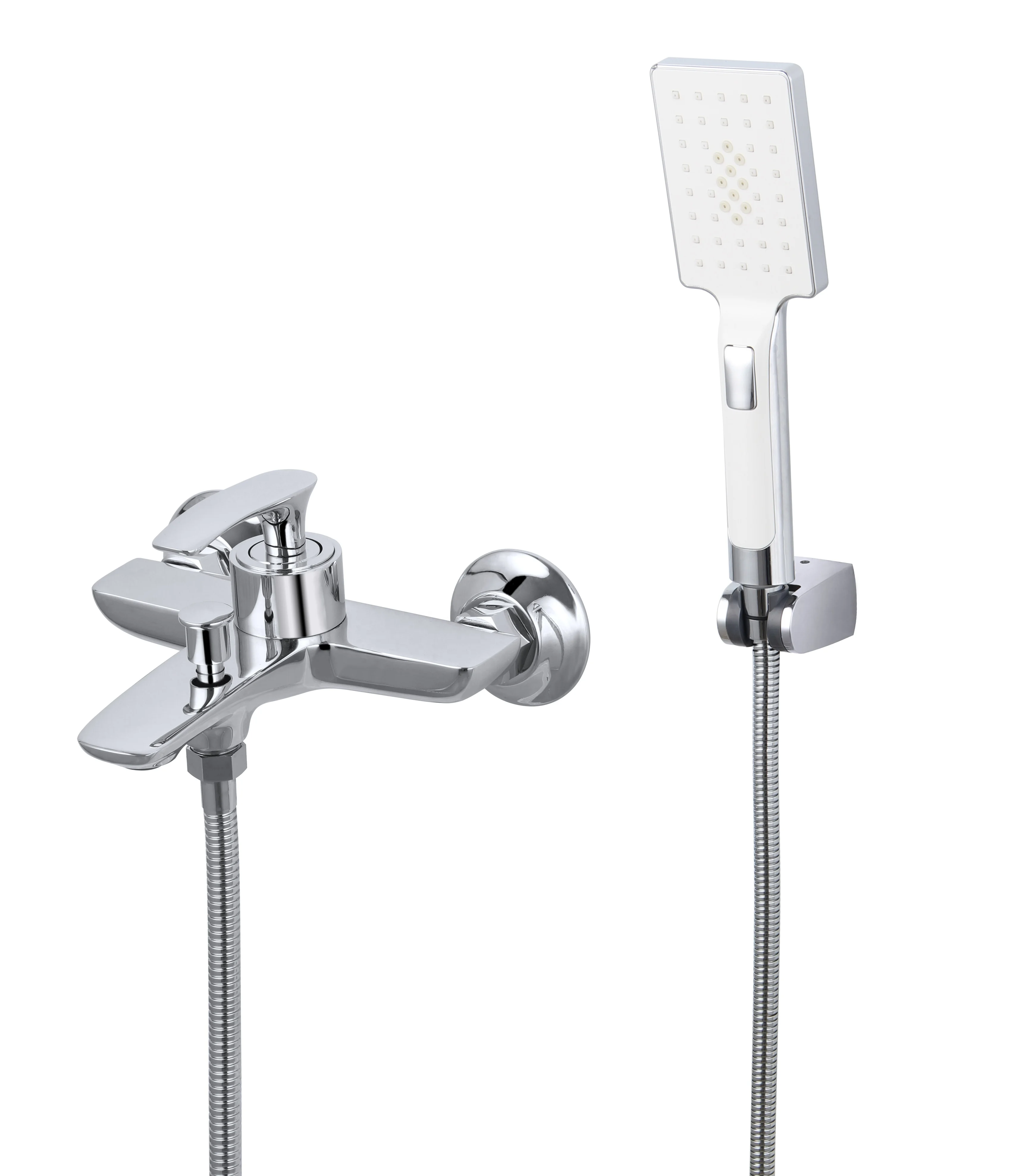 

chrome Brass Bathtub shower mixer with handheld set