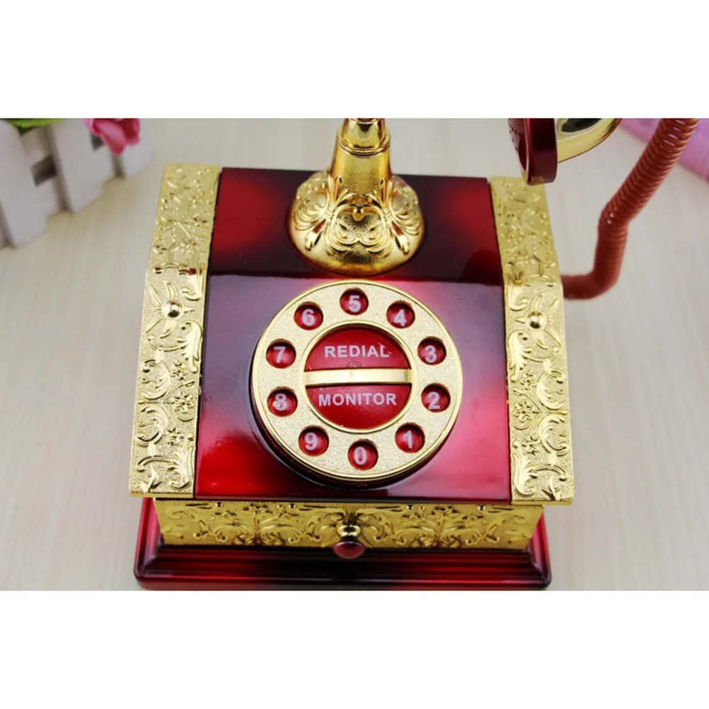 

Music Box Plastic Style Red Telephone Elegant Wedding Home Decoration Desktop Party Gift Musical Box Girls Musical Boxes