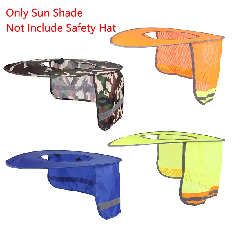 Sunscreen Helmet Brim Neck Shield with Reflective Stripe For Helmets Reflective Sun Shade For Safety Hat (No Hard Hat )