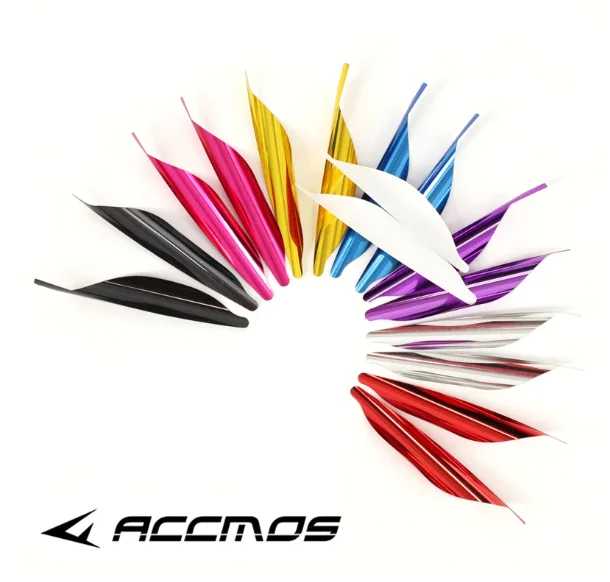 50pcs/box 1.8/2inch Spiral Feather Archery Spin Vanes Right Wing DIY Arrow Archery With Sticker Tape Arrow Accessories