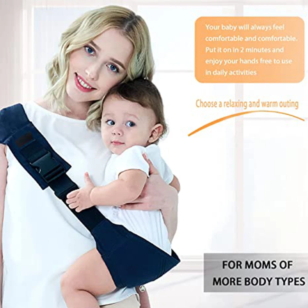 Portable Baby Carrier, Baby Strap one Shoulder Labor-Saving Baby Half Wrapped Sling with Anti-Slip Particles Soft Baby Straps