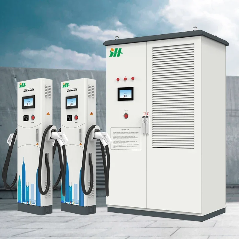 Station de Recharge pour Véhicule Électrique, Montage au Sol, Extra Haute Puissance, CCS Droel 3, 480KW, 350KW, Chargeur Rapide DC EV, Armoire Fendue, Rine