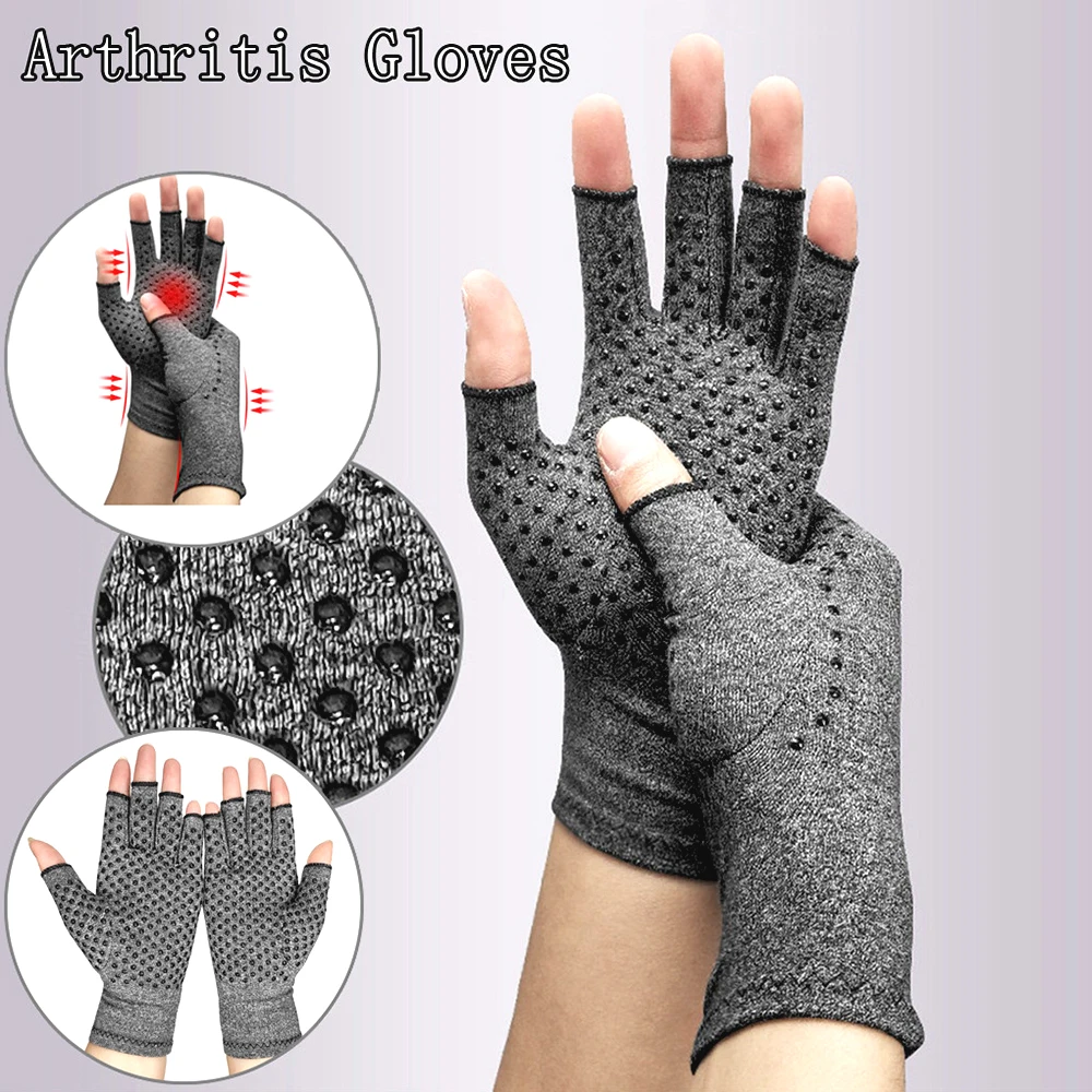 BraceTop Compression Arthritis Gloves Wrist Support Cotton Joint Pain Relief Hand Brace Therapy Wristband Compression Gloves New