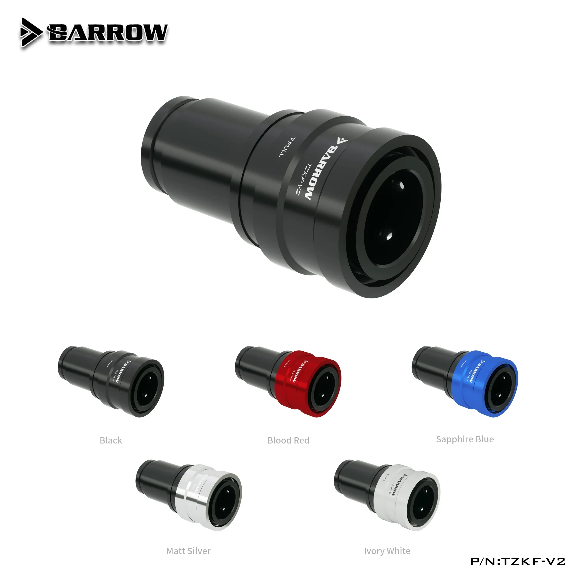 Barrow TZKF-V2 Black Silver Water Cooling Fittings Sealing Quick Coupling Female Connector