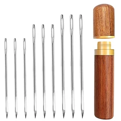 TLKKUE Professional Stainless Steel Large Eye Leather Sewing Needle DIY Handmade Craft Leather Sewing Tool Accessories Set