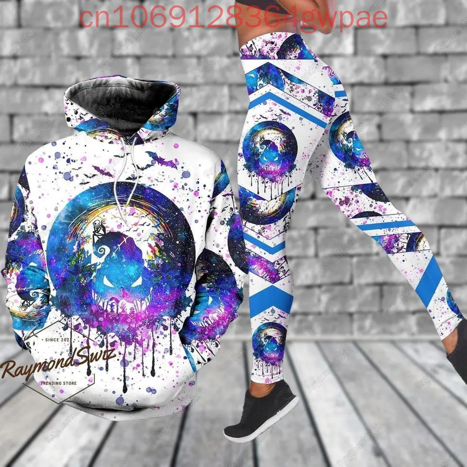 Disney Oogie Boogie Hoodie and Leggings Women's Set The Nightmare Before Christmas Hoodie Yoga Pants Set Tracksuit Set