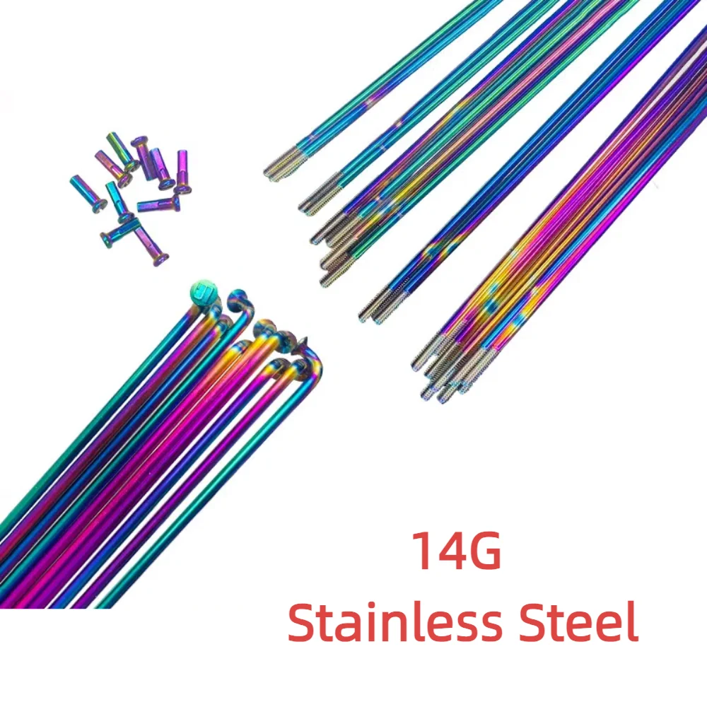 

Красочные спицы 14G 180-293 мм из нержавеющей стали, спицы из стальной проволоки для горного велосипеда, аксессуары для горного велосипеда, спицы