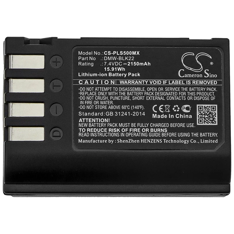 

Li-ion Camera Battery for Panasonic,7.4v,2150mAh,Lumix DC-S5 Lumix DC-S5K,DMW-BLK22 DMW-BLK22GK