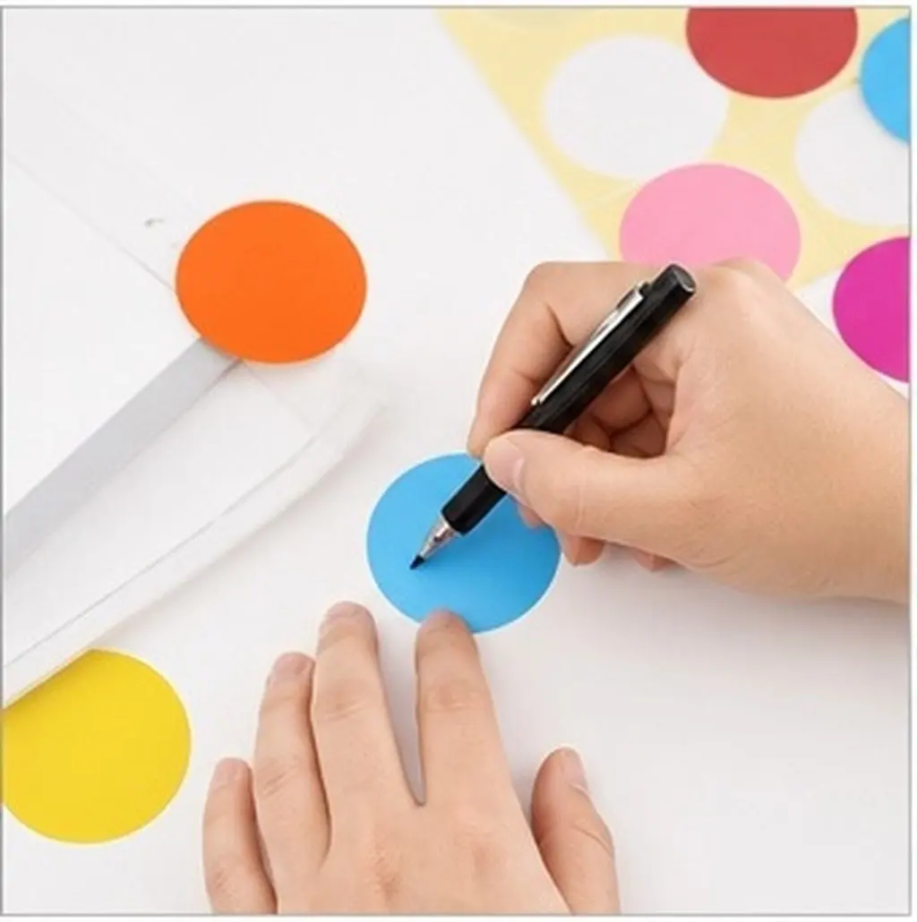 60Sheets Color Round Label For File Folder Labels Office Worker Circle Coding Assorted Colored Inch Stickers Removable