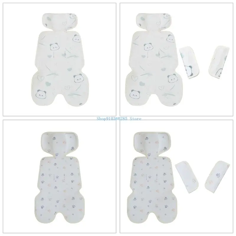

K9FF Comfortable Baby Strollers Cooling Mat Cushion Ice Silk Pad with Multiple Belt Hole Feature for Infant Toddler