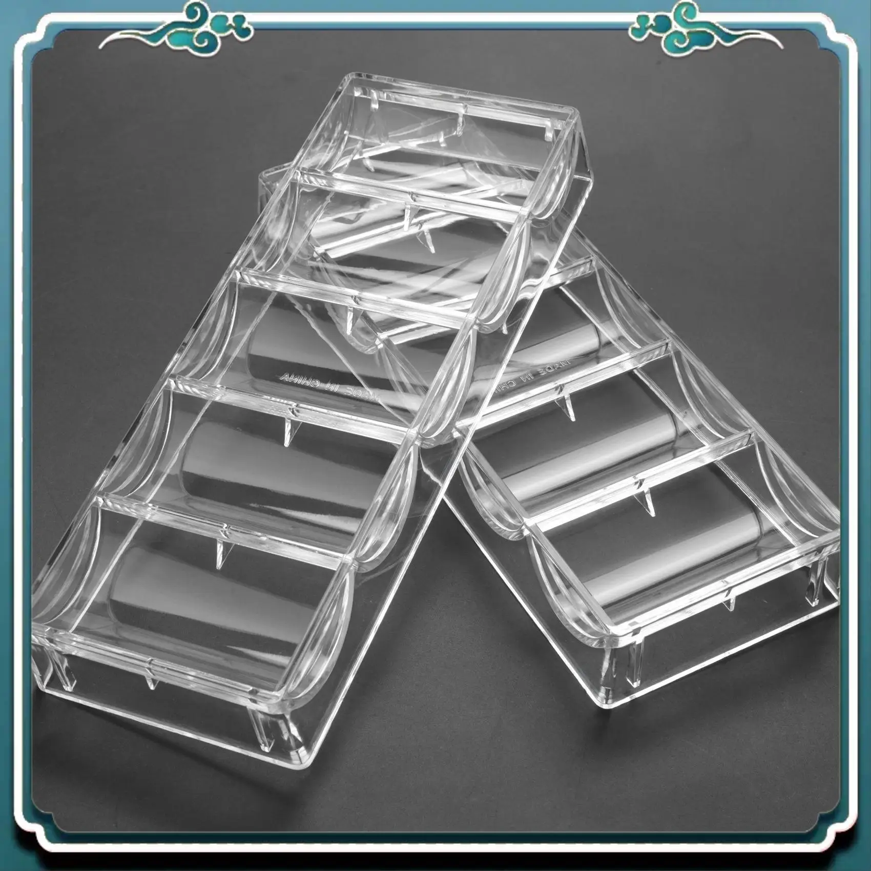 

Надежные 10 шт. профессиональные акриловые покерные фишки, 100 лотков для фишек (без крышки)