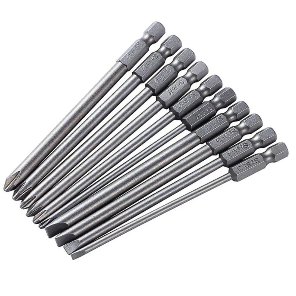 10Pcs Cross Drill Bit Screwdriver Set Anti-shock Non-slip Phillips Screwdriver Bit Electric Screwdrivers Accessories