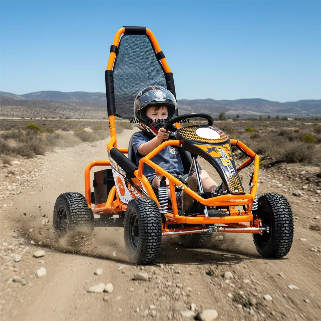 

Электрический карт для юных гонщиков с 3-скоростным ограничителем скорости, гидравлическим дисковым тормозом, безопасный для использования на улице