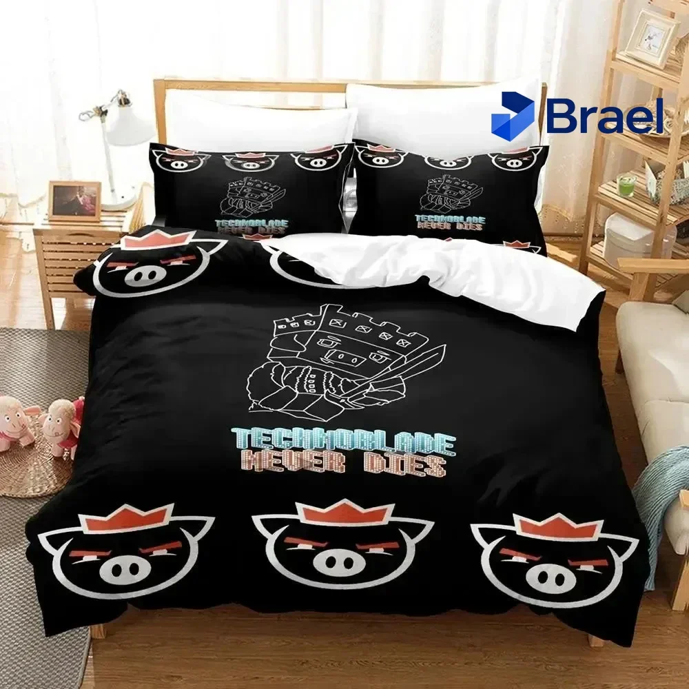 Exquisite 3D Print Technoblade Bedding Set Duvet Cover Bed Set Quilt Cover Pillowcase Comforter King Queen Size Boys Adult Beddi