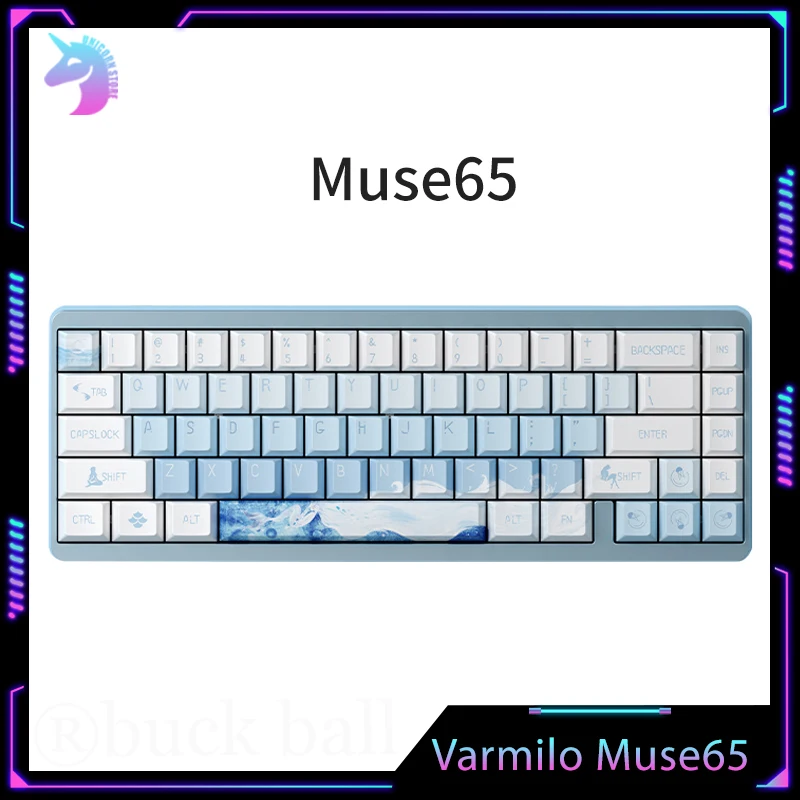 

Механическая клавиатура Varmilo Muse65, 67 клавиш, магнитный переключатель, беспроводная клавиатура из алюминиевого сплава с ЧПУ, игровая клавиатура RGB для киберспорта, подарок