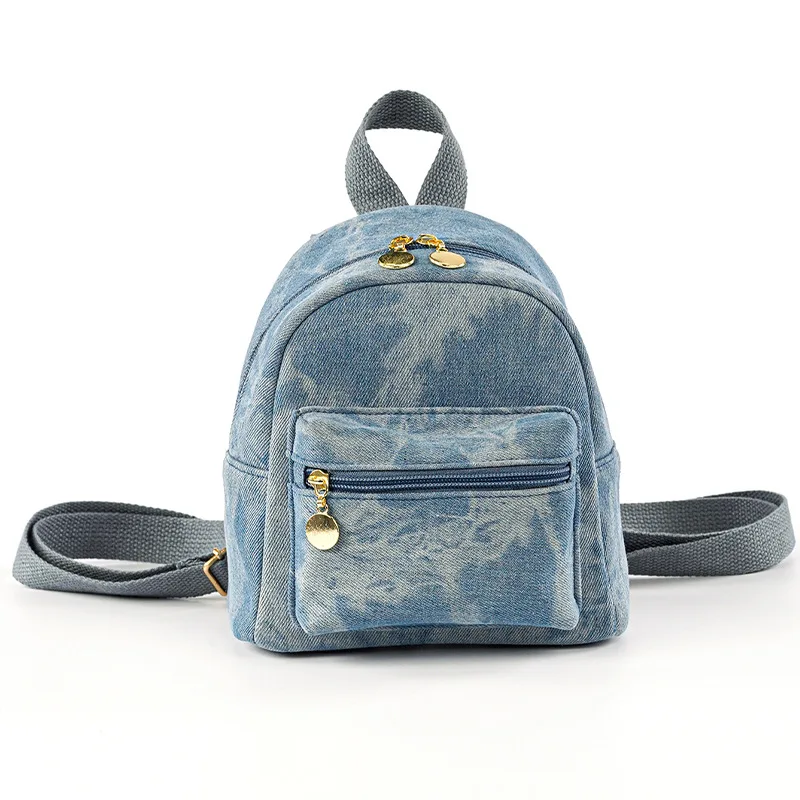 Personalized Customization Mini Vintage Denim Backpack Women's Forest Versatile Schoolbag High Beauty Women's Backpack