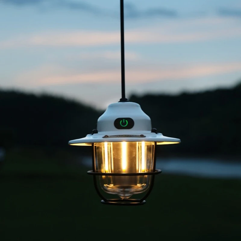 Impermeável Stepless Escurecimento Luz de Emergência, Mini Metal Chandelier, Camping Light, 1200mAh, 2700K, 6500K, IPX4