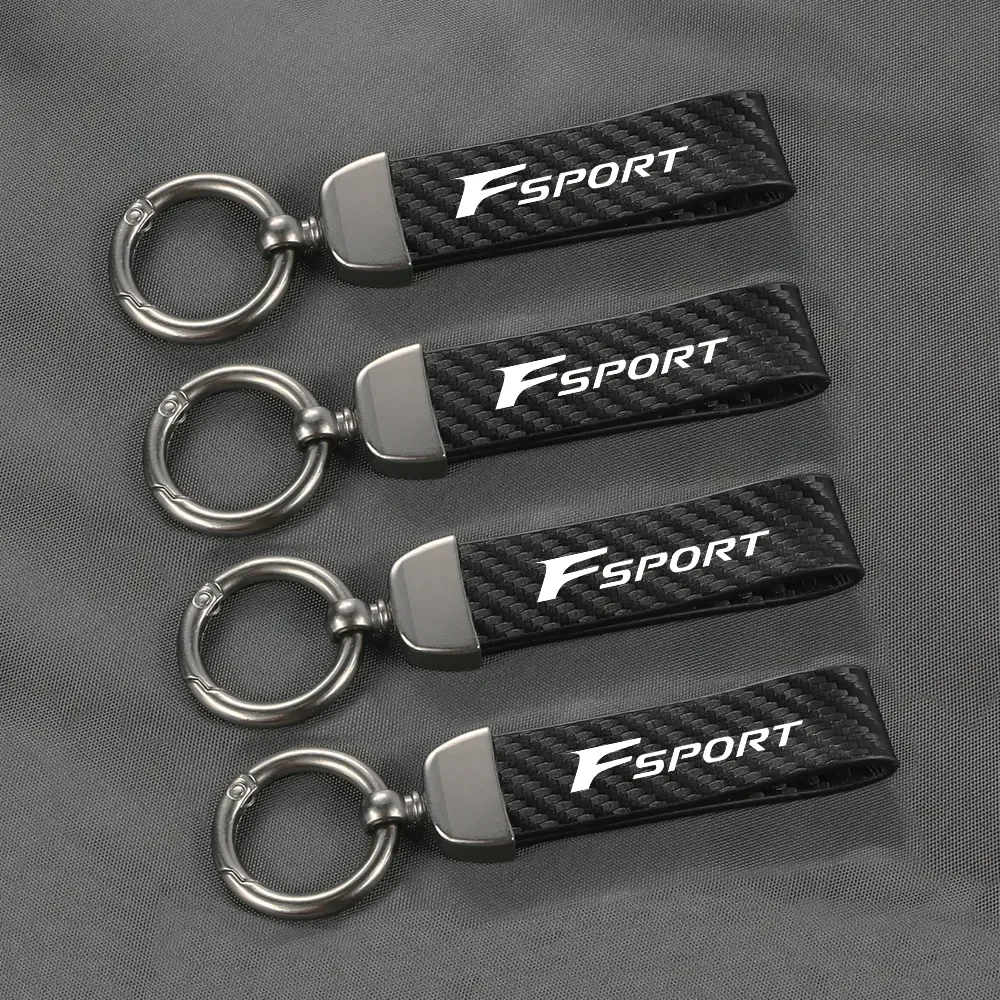 Carbon Fiber Car Keychain Key Chain Ring Pendant For Lexus GS F Sport 350 Ct200h Uvx 250h Nx 300h Rx Auto Accessories