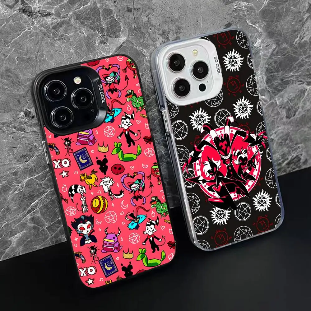 H-Helluva Boss قضية الهاتف المحمول آيفون 17 16 15 14 13 12 11 X XR XS 8 7 Pro Max Plus شفافة اللون واقية فاخرة