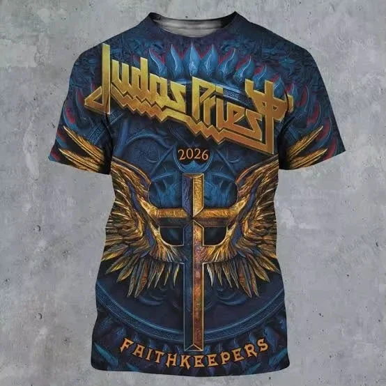 Rock Judas Priest Band Faithkeepers Tour 2026 3D Print T-shirt Men Women Fashion Hip Hop Short Sleeve Tees