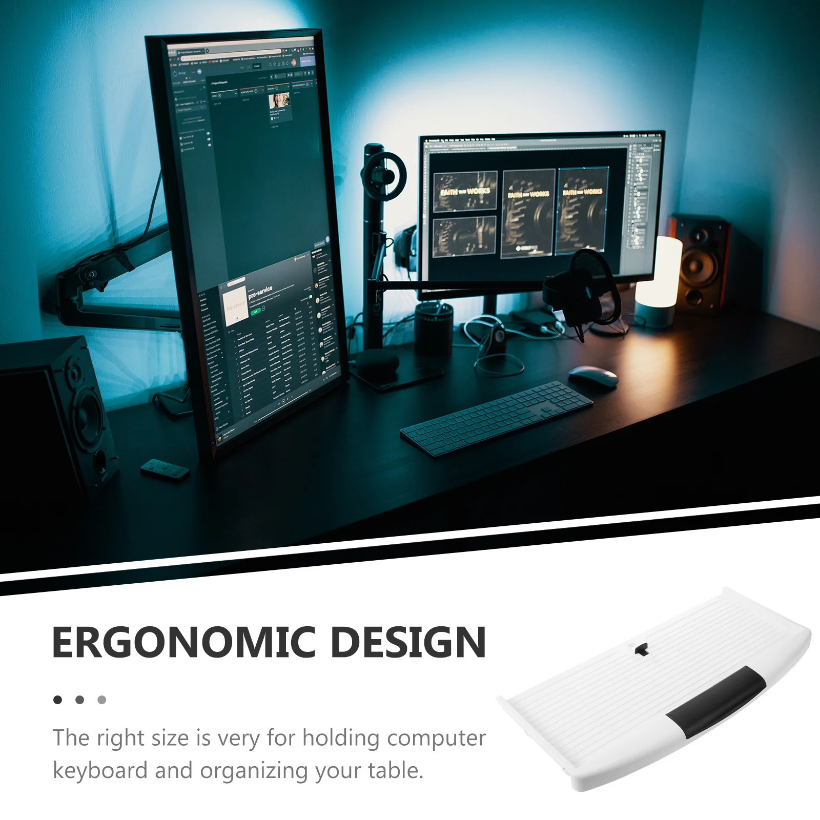 

Tray Under Desk Slide Out Holder For Desk, Office Drawer, Computer Keyboard Shelf, Under Table Storage Tray, Space Saving