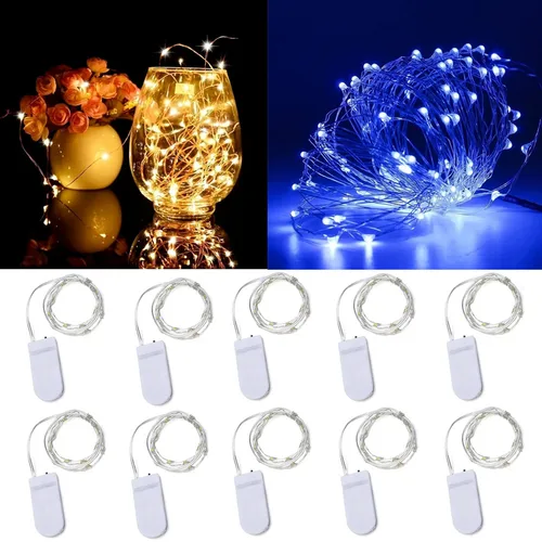 10pcs 6pcs 구리 와이어 LED 문자열 조명 휴일 요정 조명 화환 크리스마스 트리 장식 웨딩 파티 DIY Navidad 2022 