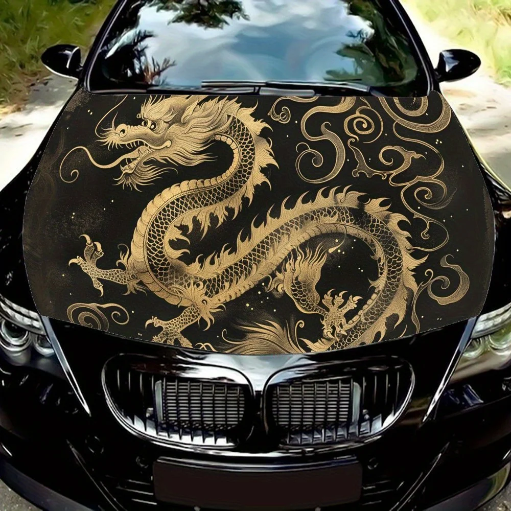 

Fierce Golden Dragon Car Hood Sticker Waterproof PVC Body Film, Easy To Tear Off and Durable, Suitable for Delicate Decoration S