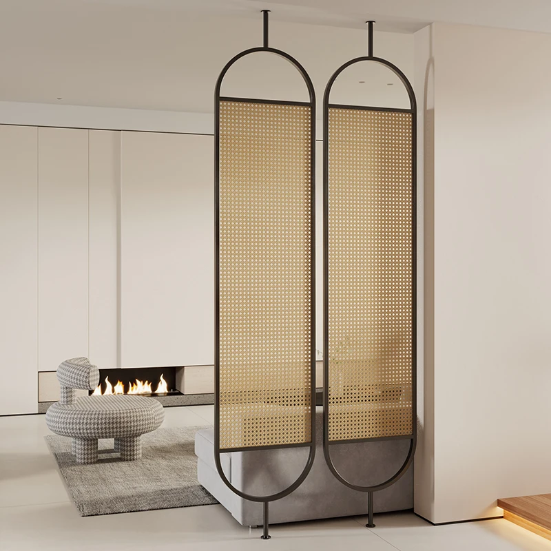 

Rattan glass screen partition living room 2025 new entry door blocking entrance simple modern wabi sandy retro