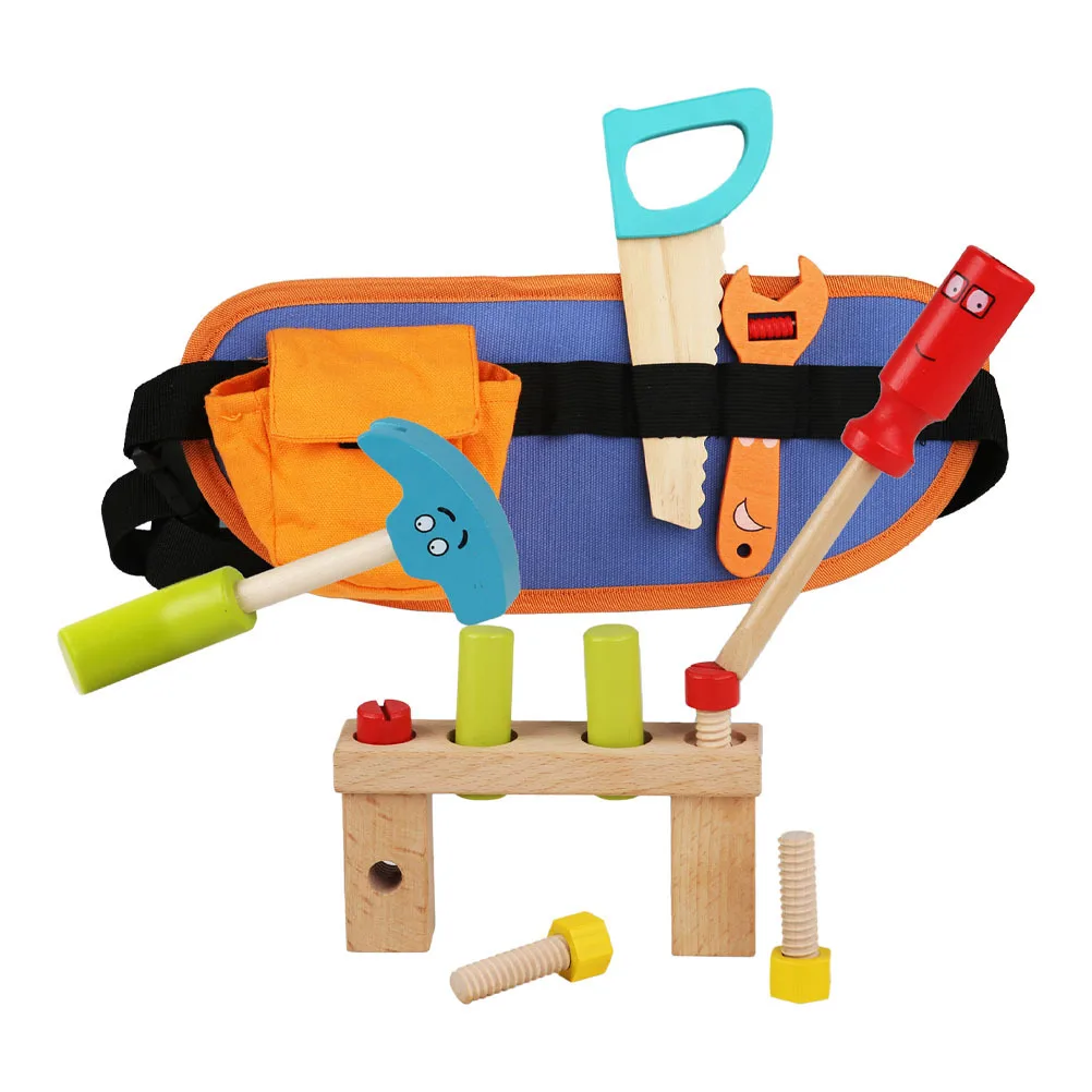 

1Set Kids Wooden Repair Tool Set Educational Interactive Pretend Play for Toddlers Child Cognitive Hand-on Development Gift