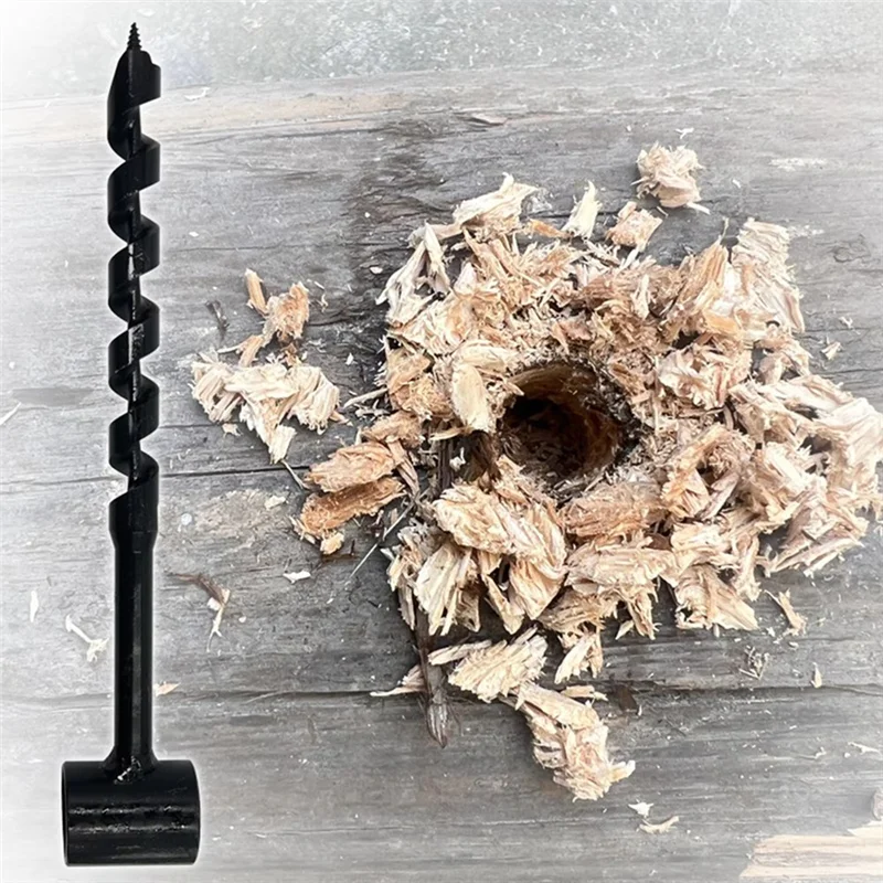 

A98E-Portable Wood Punch Manual Auger Drill Carbon Steel Survival Bit For Outdoor Camping Tools Hand Tools