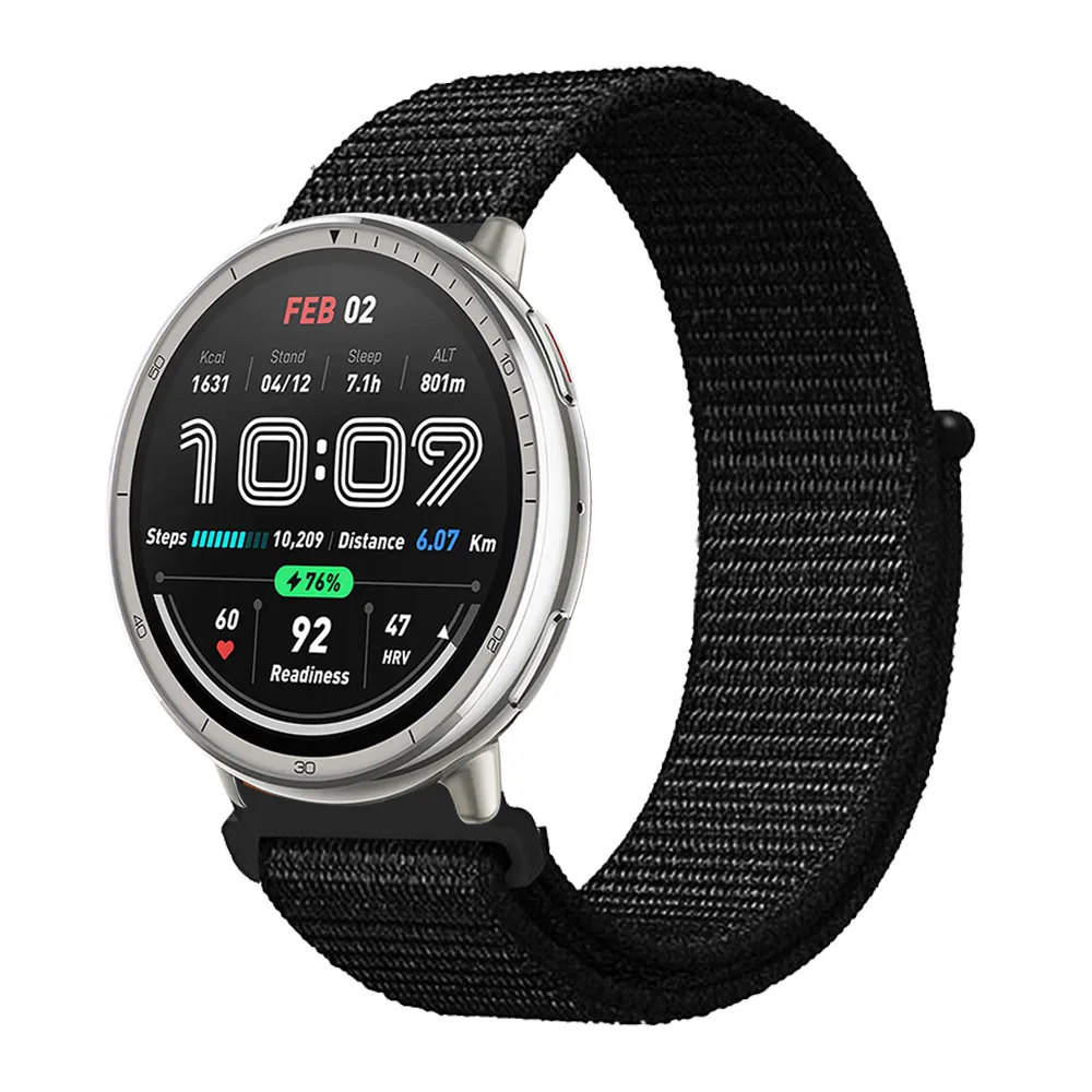 Bucle de nailon de 20mm y 22mm para pulsera Amazfit Active 2 Band para Amazfit Bip 5 6/3 Pro/GTR 4/GTS 3 mini 2e/Balacne/Stratos 2 3 Correa