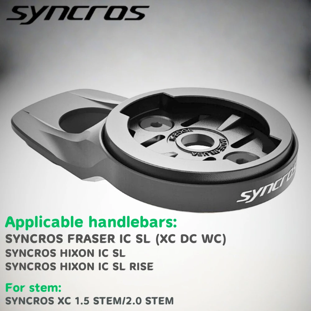 

Syncros 0° Top Cap Integration Computer Mount For Garmin/Wahoo/Bryton For Fraser Ic Sl WC/DC/XC Handlebars Cockpit Xc Stem 1.5/2