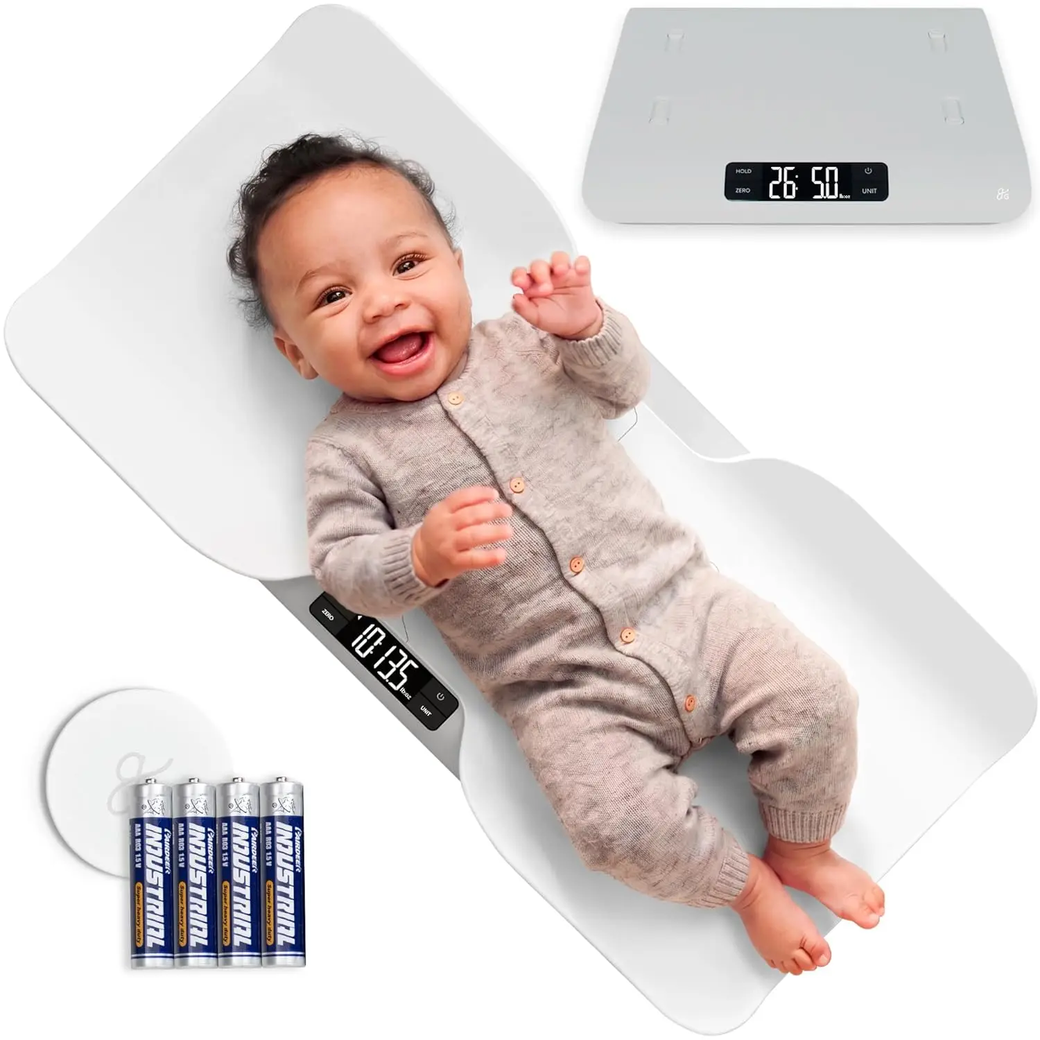 

Digital Baby Scale with Hold Function for Wiggly Babies, Accurate Infant & Toddler Weighing, lb/kg Modes, Collapsible Design, 66
