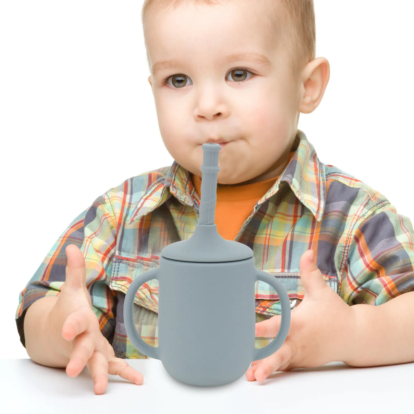 

1Pcs High Quality Silicone Baby Water Cup for Infants Leak Proof Washable Training Cup with Comfort Grip Handles Toddlers