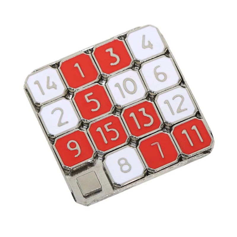 

Classic 15 Number Puzzle Slide Game Metal Brain Teaser IQ Huarong Road Montessori Educational Toys Novelty Gift For Kids