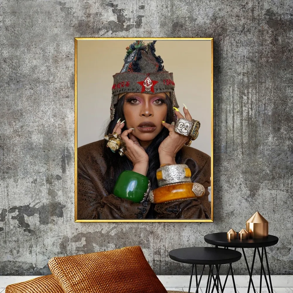 Erykah Badu Singer Poster No incorniciato Poster Kraft Club Bar Paper Vintage Poster Wall Art Painting Bedroom Study Stickers