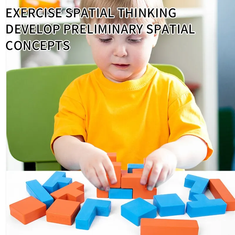 Bausteinspielzeug für Kinder, Lernspiele, handgefertigtes Gehirn-Holzspielzeug für die frühe Bildung