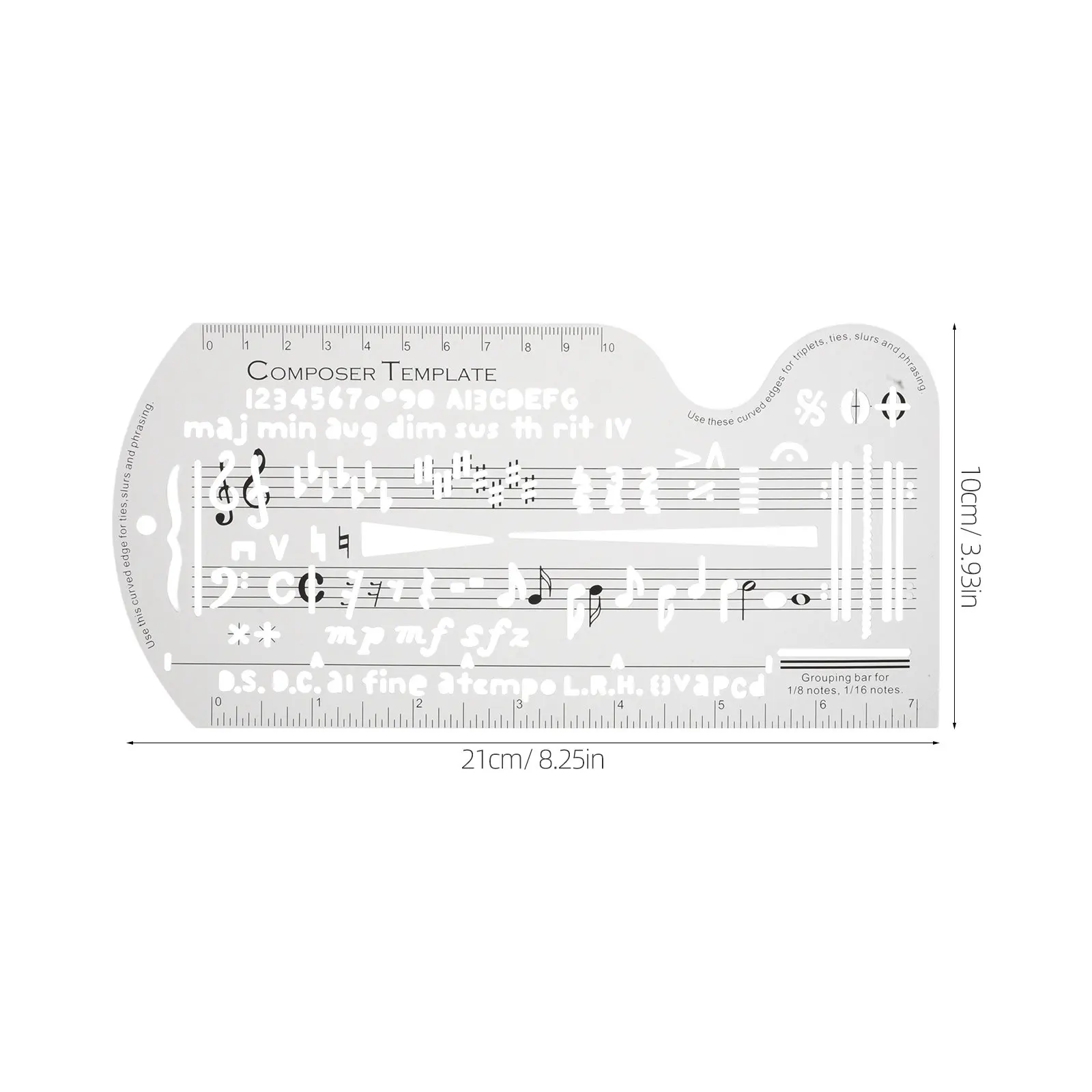 Musical Staff Drawing Template Multifunctional Precision Stencil for Music Notation Manuscript Composition Staff Lines Symbols