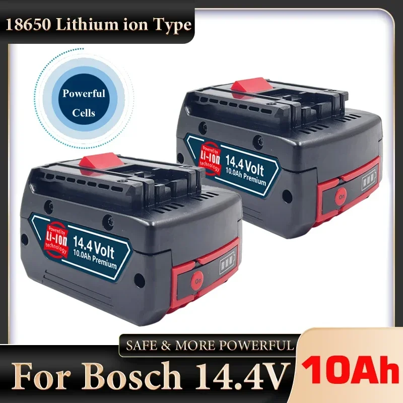 

Rechargeable Battery for Bosch Power tool 14.4V 10Ah for GBH GDR GSR 1080 DDS180 BAT614G Replacement Li-ion Battery Charger Set