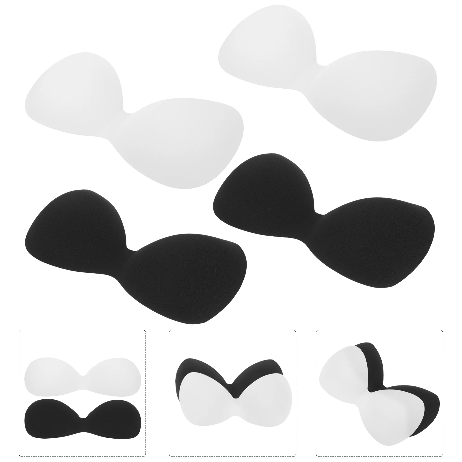 

4pcs Latex Cotton Pads Inserts Sponge Reusable Bra Padding Sports Yoga Bikini Bras Travel